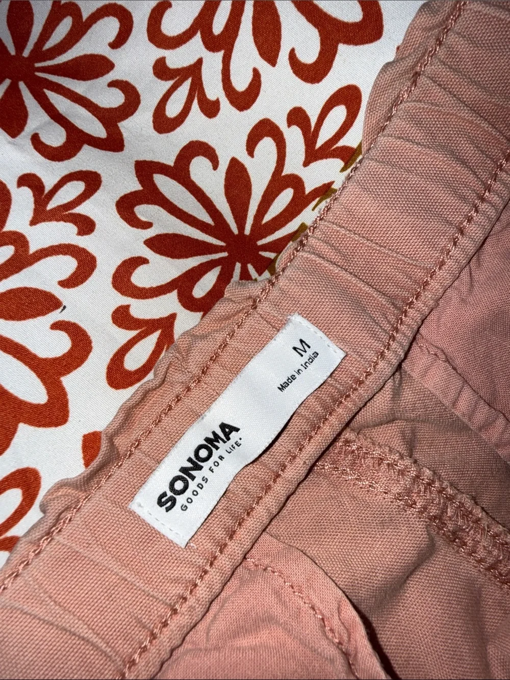 Sonoma Men's Dusty Pink Elastic-Waist Chinos
